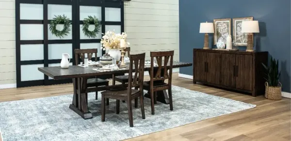 Villa Tobacco Brown 5 Piece Dining Set