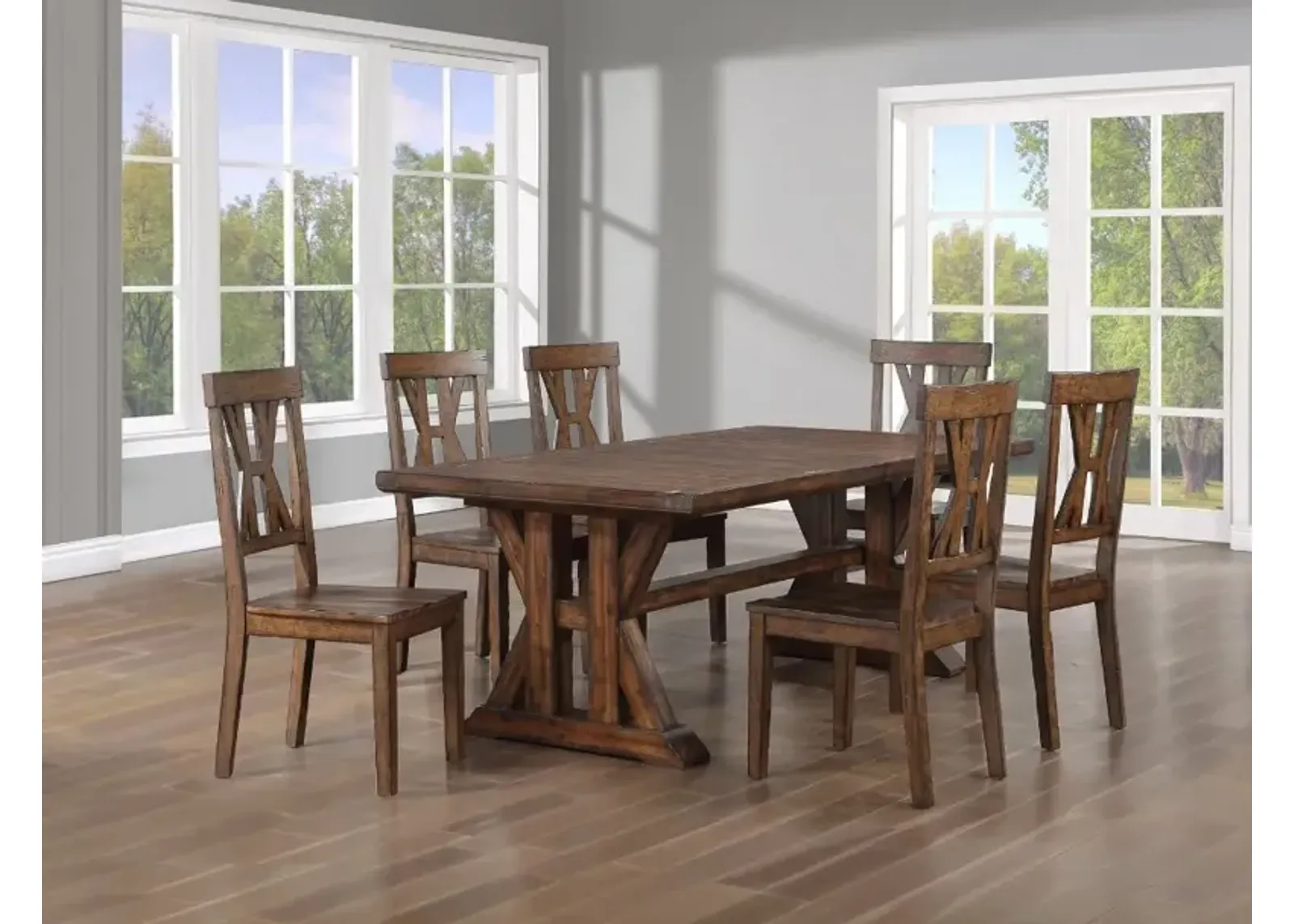 Villa Tobacco Brown 5 Piece Dining Set