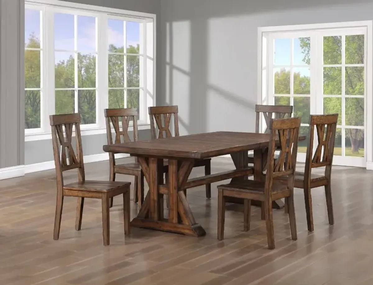 Villa Tobacco Brown 5 Piece Dining Set