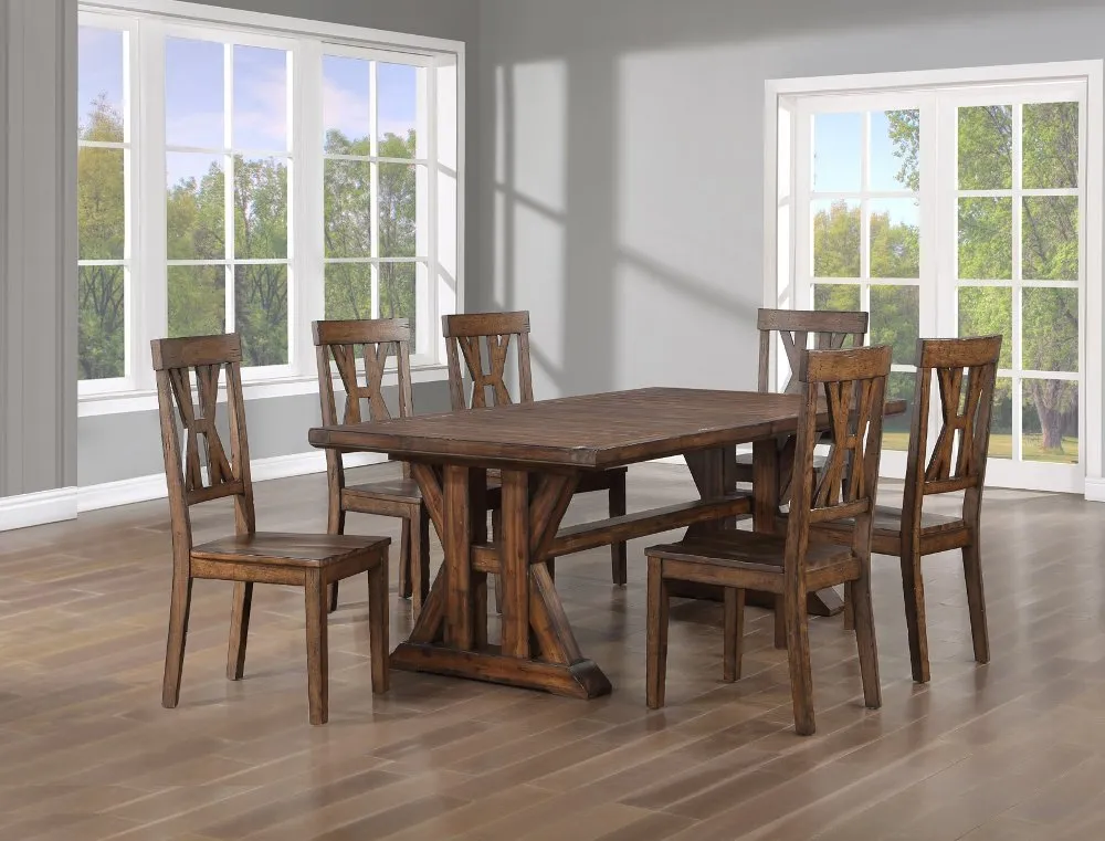 Villa Tobacco Brown 5 Piece Dining Set