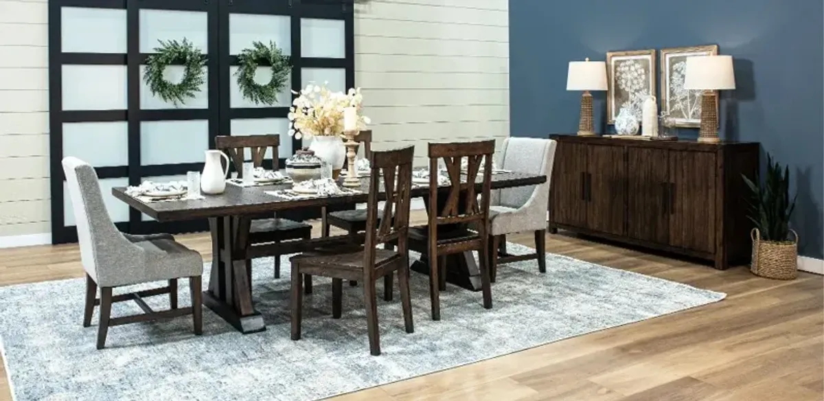 Villa Tobacco Brown 7 Piece Dining Set