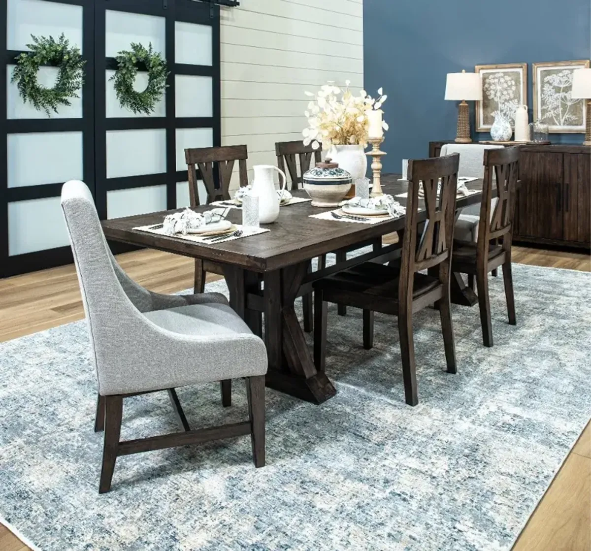 Villa Tobacco Brown 7 Piece Dining Set