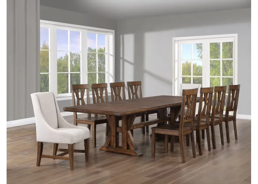 Villa Tobacco Brown 7 Piece Dining Set