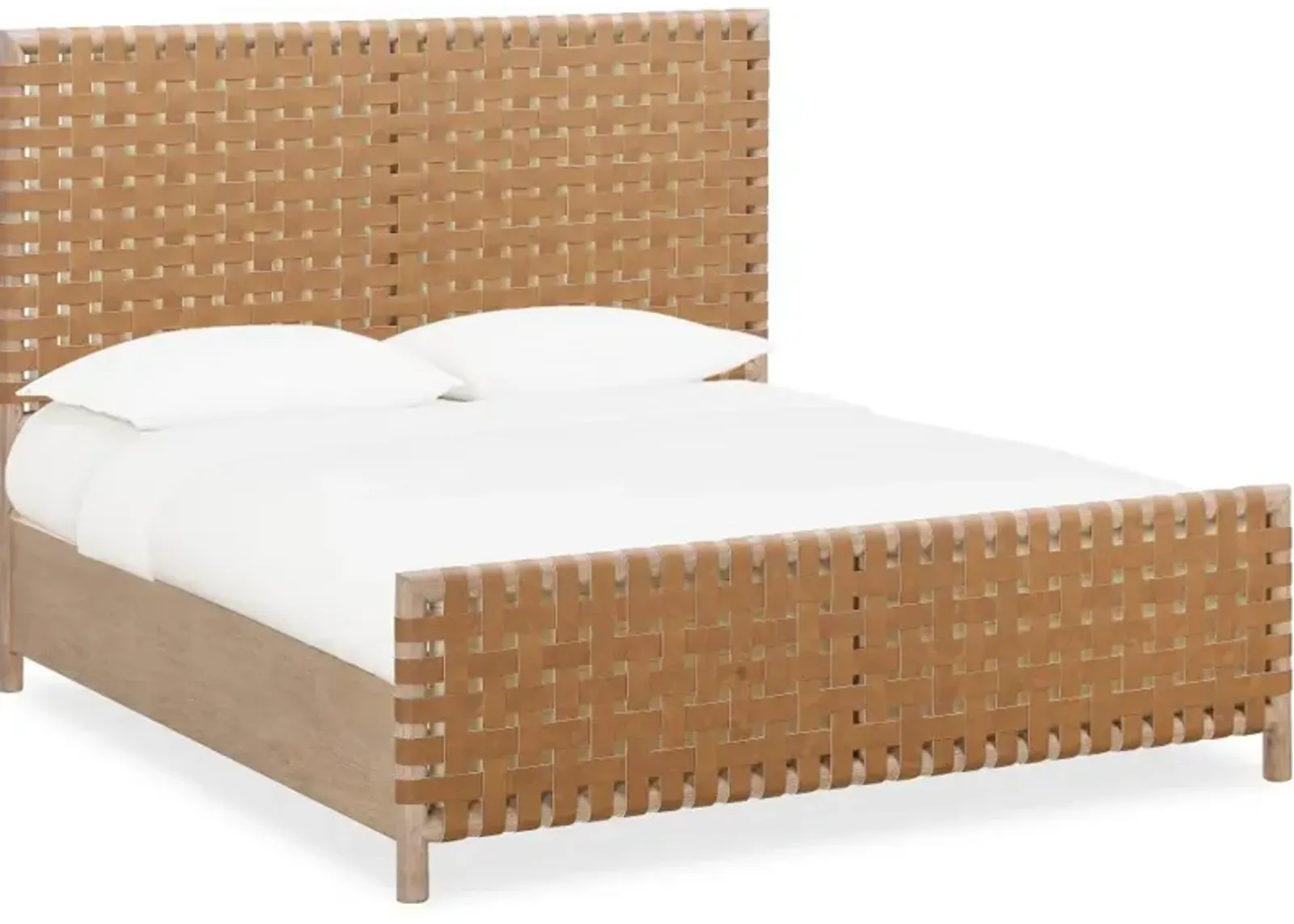 Dorsey Light Brown and Woven Queen Bed