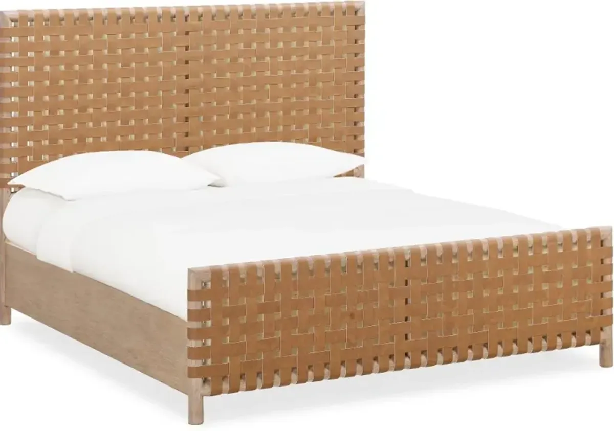 Dorsey Light Brown and Woven Queen Bed