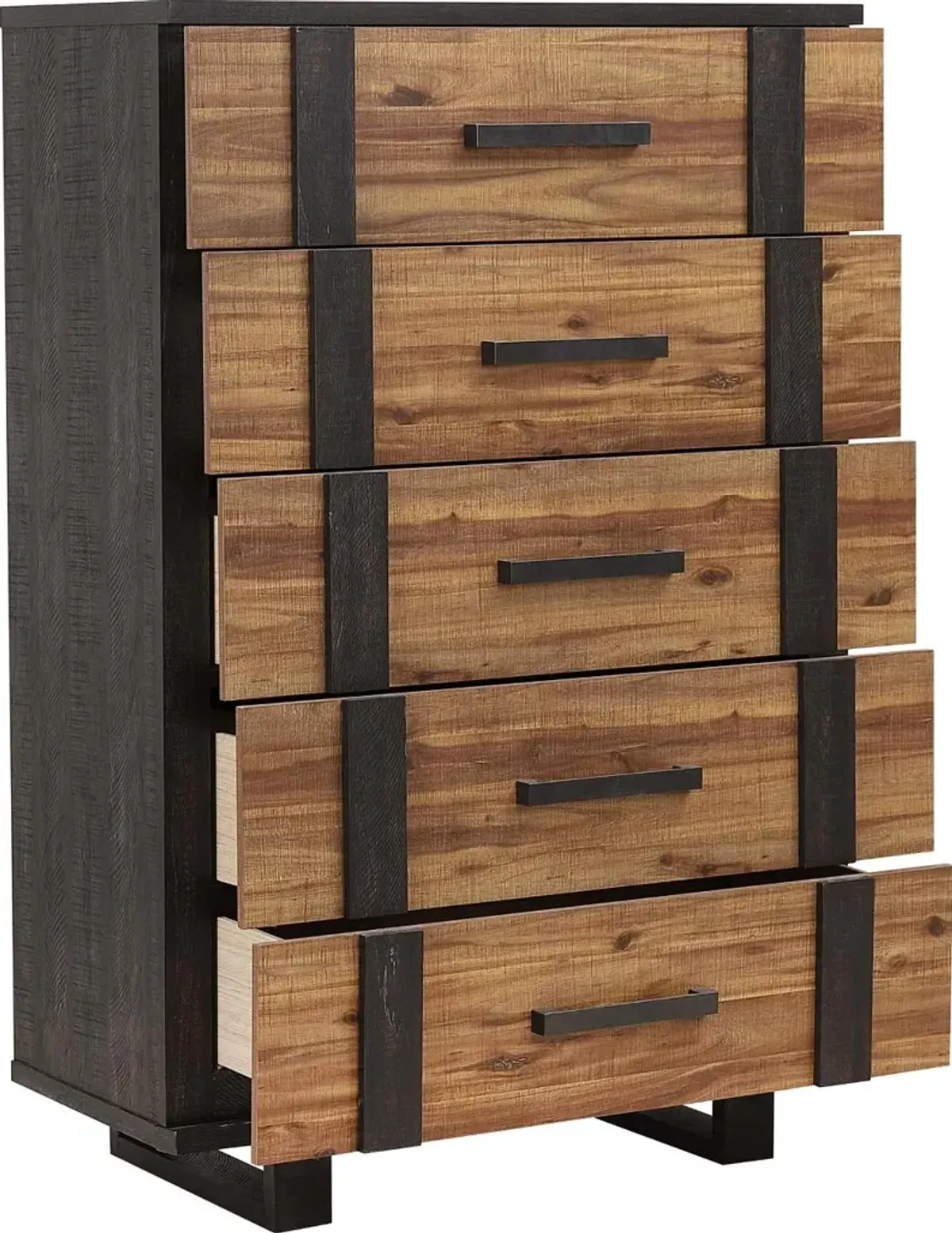 Gildone Natural and Dark Brown Chest of Drawers