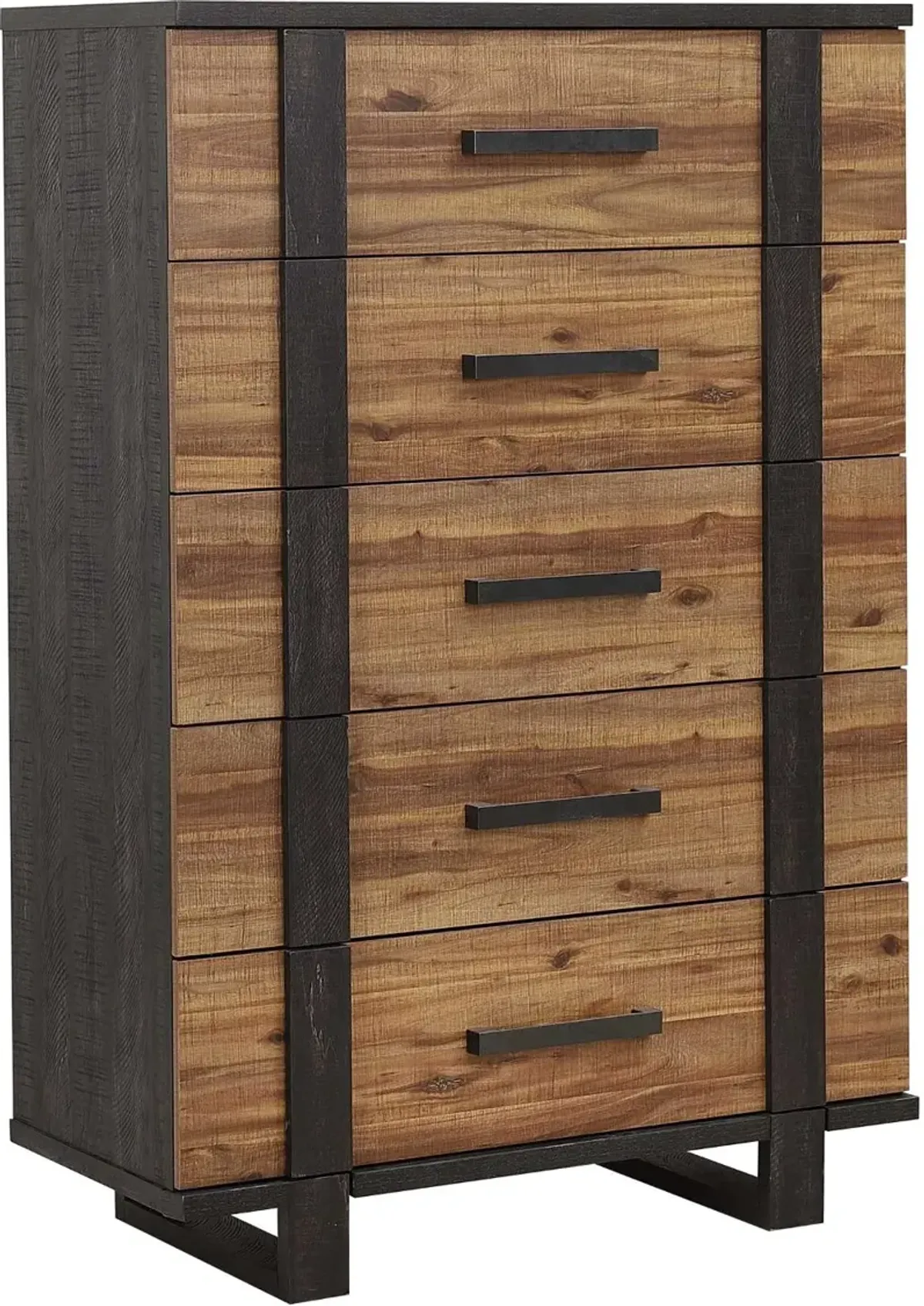 Gildone Natural and Dark Brown Chest of Drawers