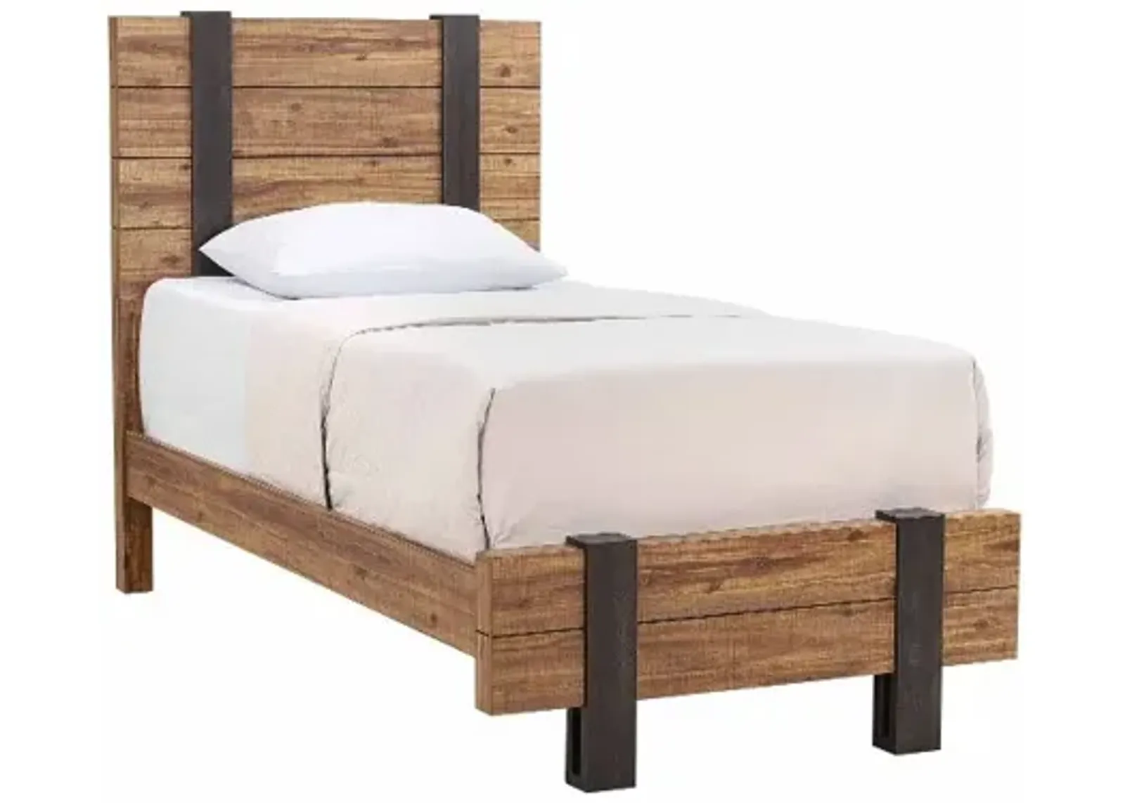 Gildone Natural and Dark Brown Twin Bed