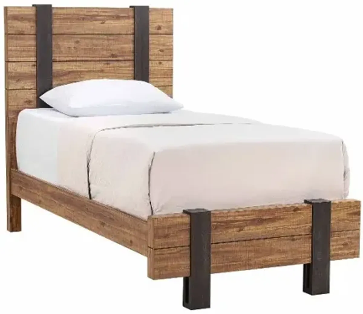 Gildone Natural and Dark Brown Twin Bed