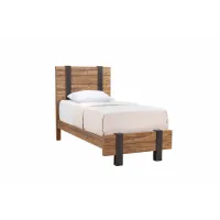 Gildone Natural and Dark Brown Twin Bed