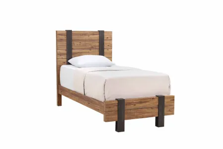 Gildone Natural and Dark Brown Twin Bed