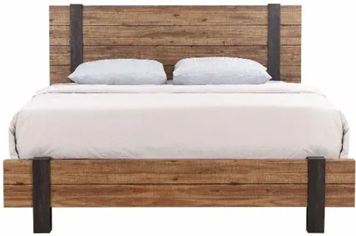 Gildone Natural and Dark Brown Queen Bed