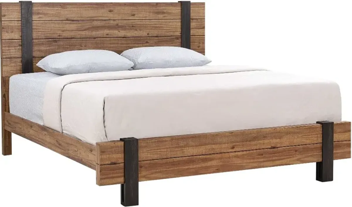 Gildone Natural and Dark Brown Queen Bed