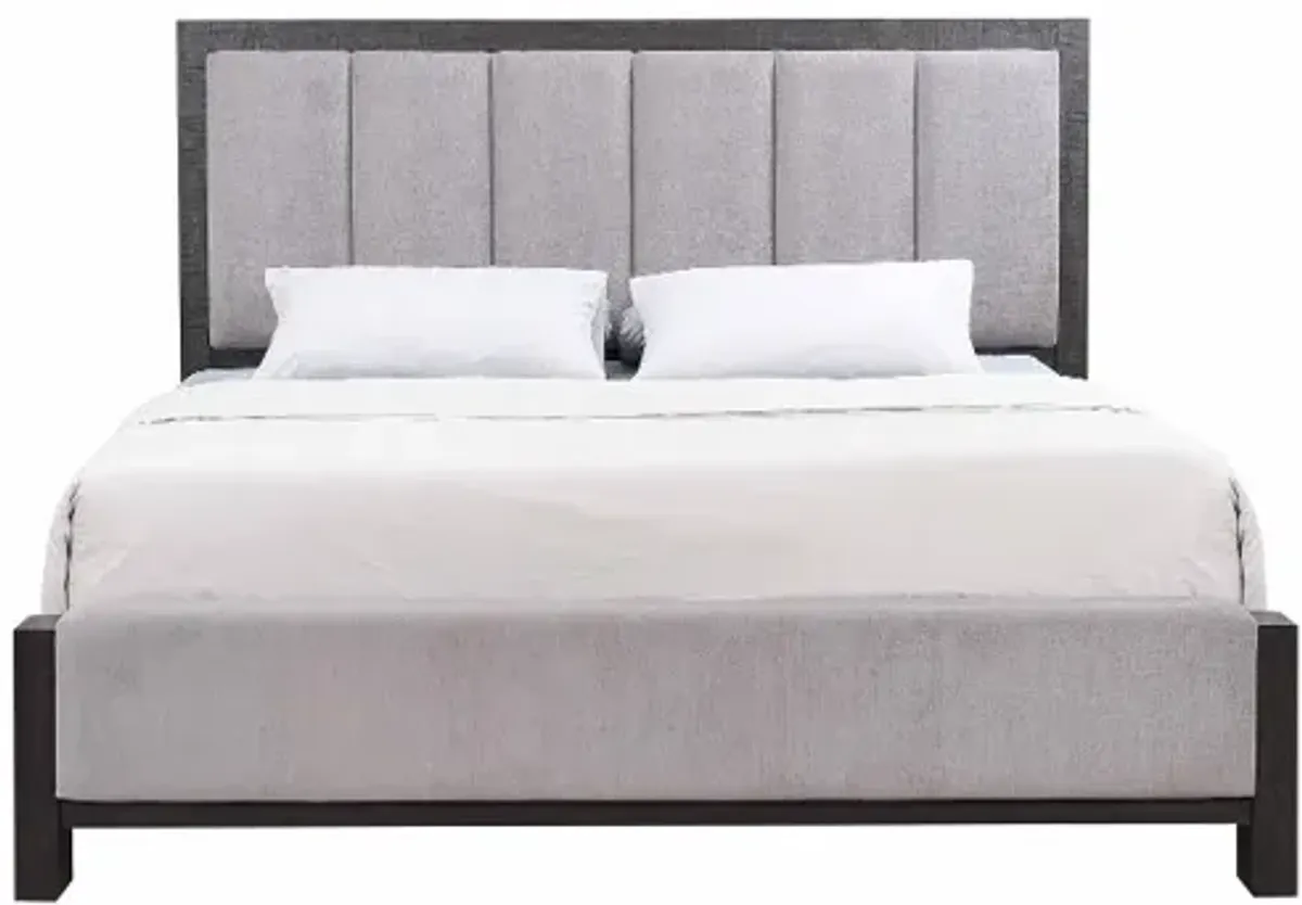 Sutter Espresso Brown and Gray Queen Bed