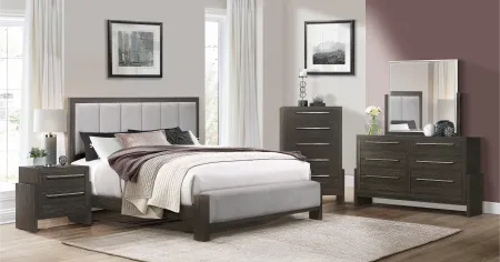 Sutter Espresso Brown and Gray Queen Bed