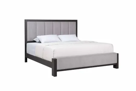Sutter Espresso Brown and Gray Queen Bed