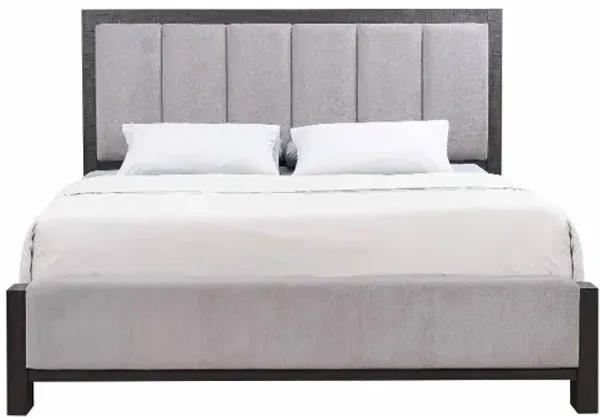 Sutter Espresso Brown and Gray King Bed