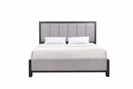 Sutter Espresso Brown and Gray King Bed