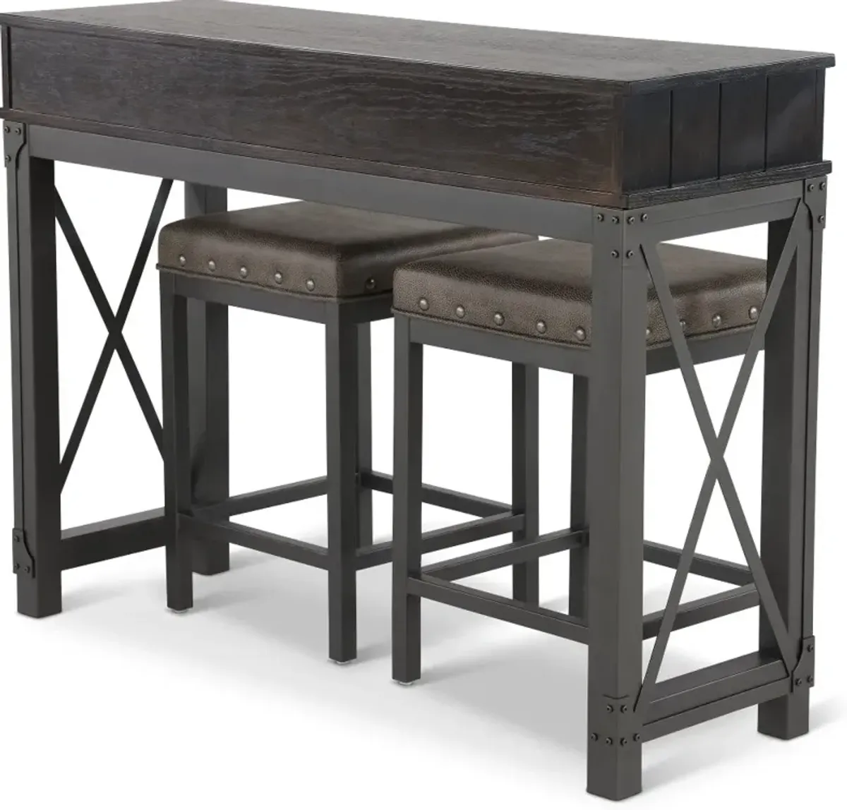 Manchester Black and Nickel 3 Piece Bistro Dining Set