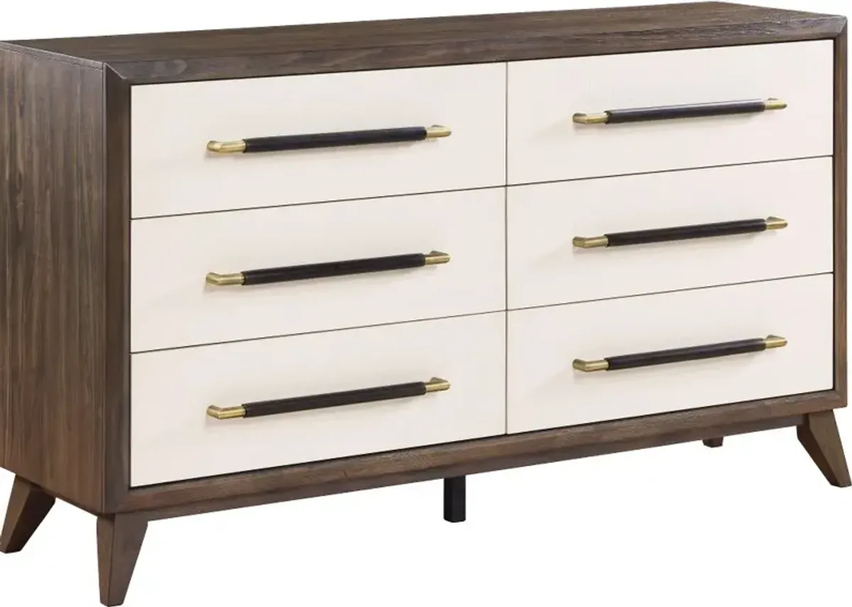 Sophia Walnut Brown and White Dresser