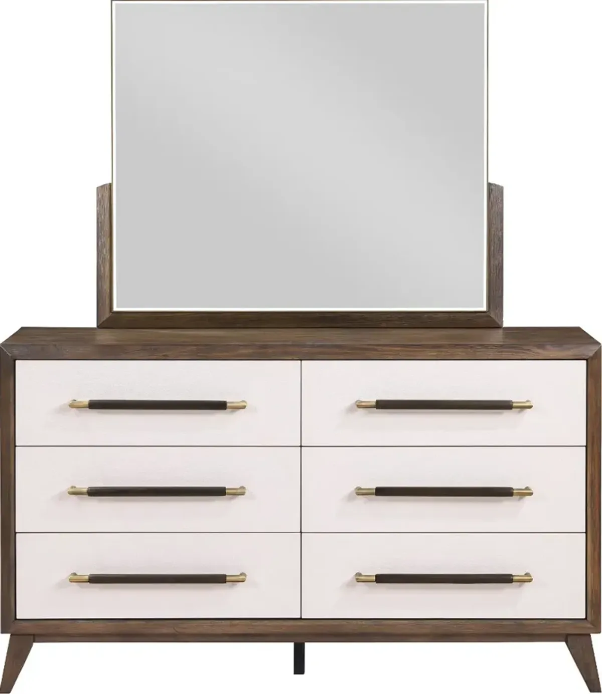 Sophia Walnut Brown and White Dresser