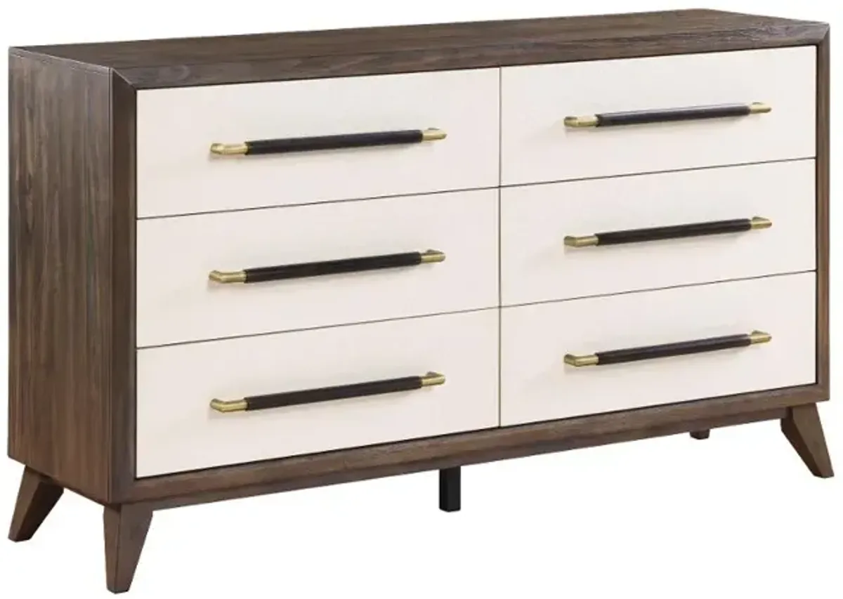 Sophia Walnut Brown and White Dresser