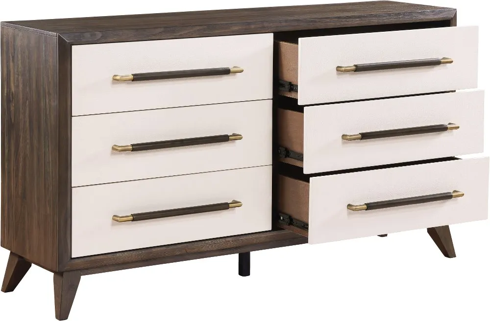 Sophia Walnut Brown and White Dresser