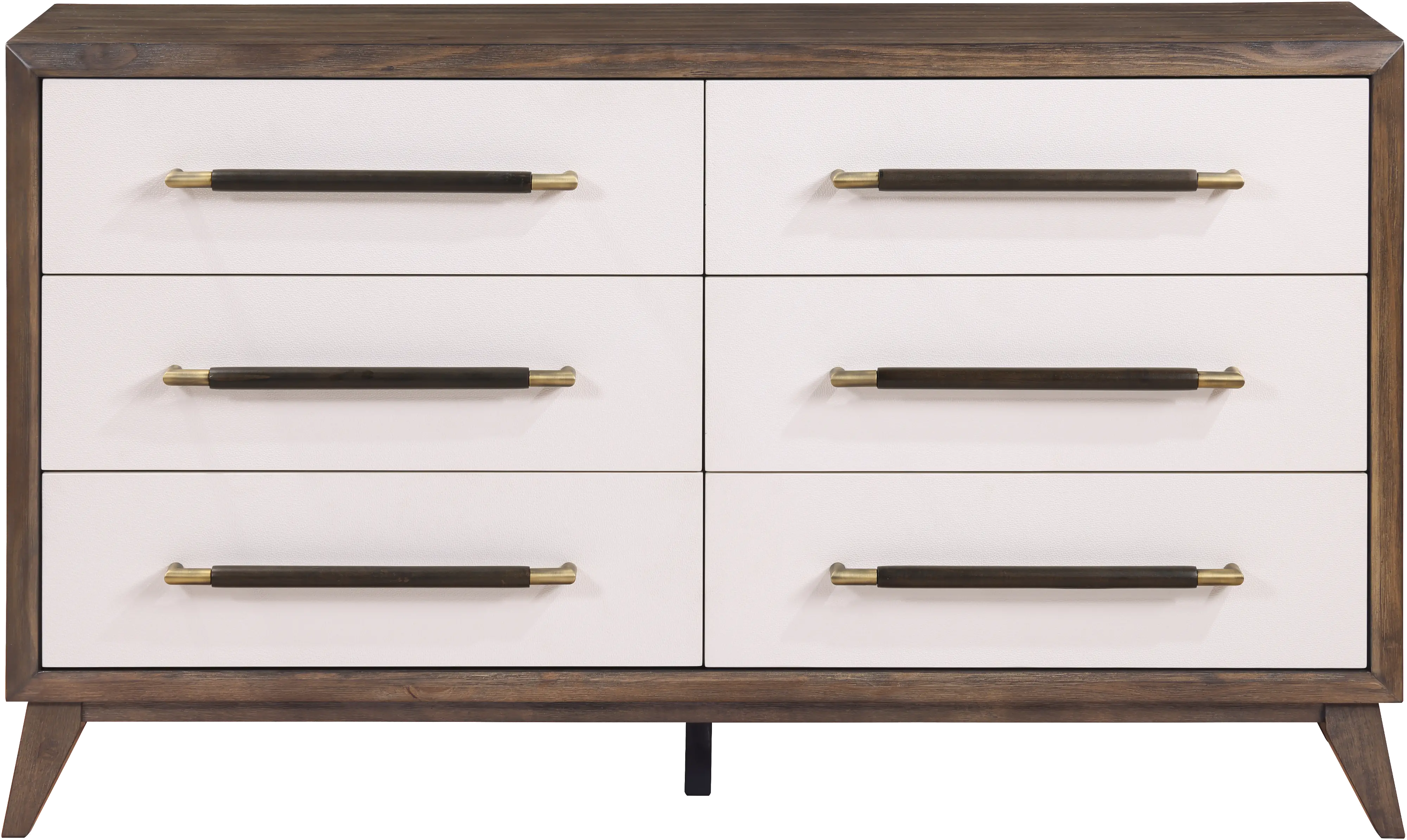 Sophia Walnut Brown and White Dresser