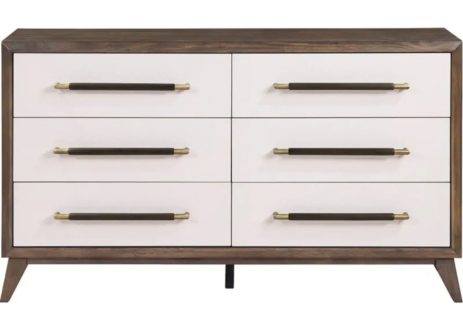 Sophia Walnut Brown and White Dresser