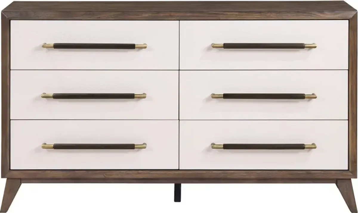 Sophia Walnut Brown and White Dresser