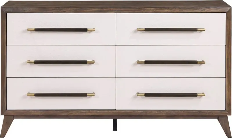 Sophia Walnut Brown and White Dresser