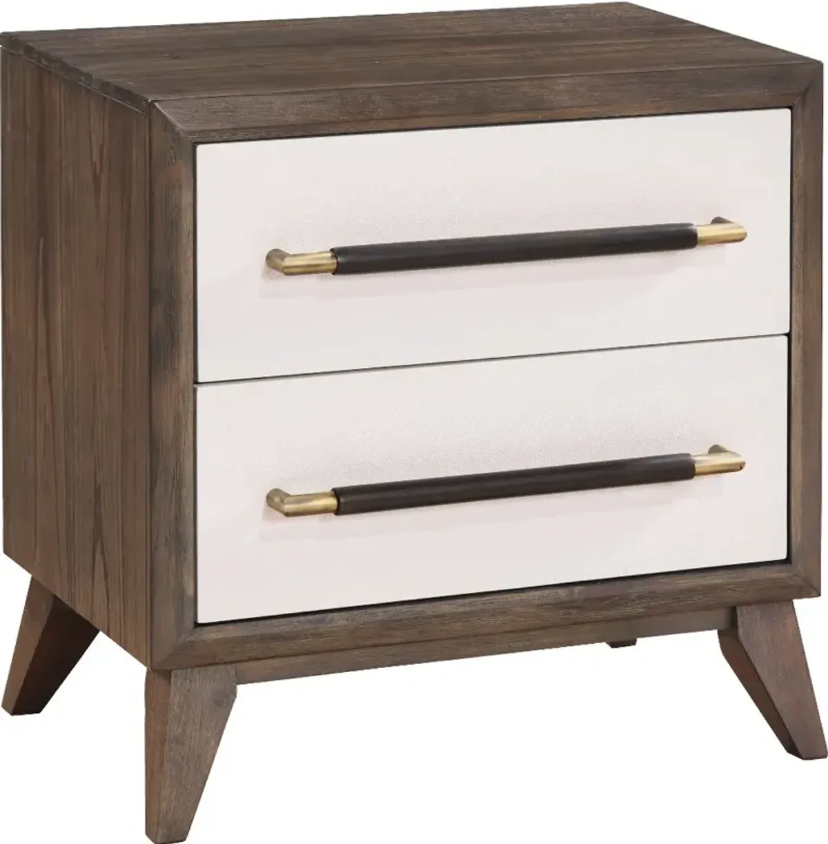 Sophia Walnut Brown and White Nightstand