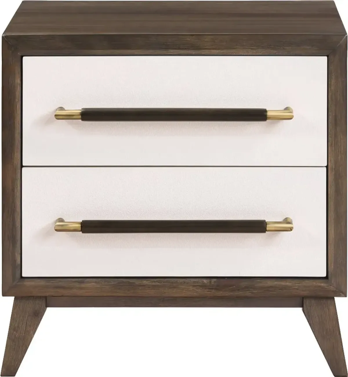 Sophia Walnut Brown and White Nightstand