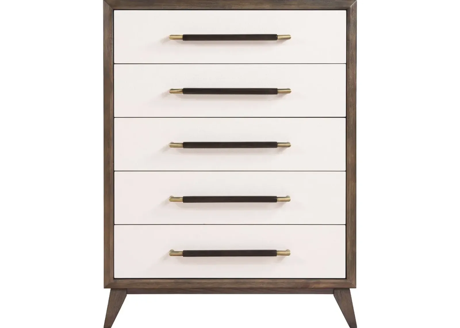 Sophia Walnut Brown and White Chest of Drawers