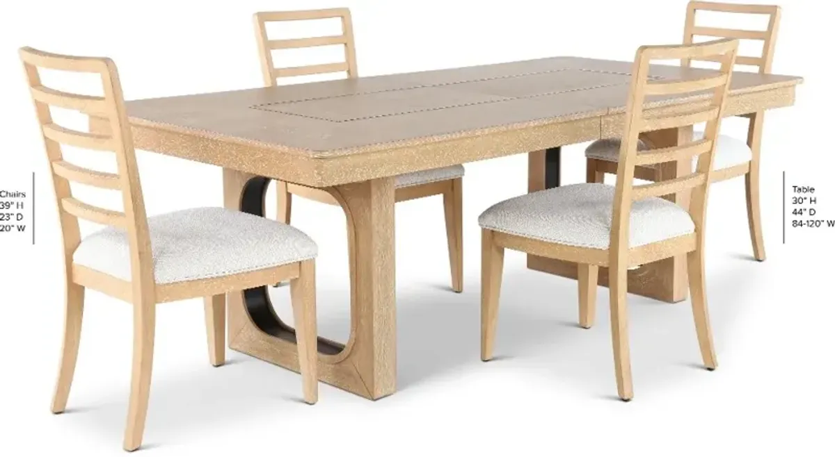 Escape Natural Oak 5 Piece Dining Set