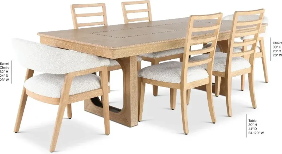 Escape Natural Oak 7 Piece Dining Set