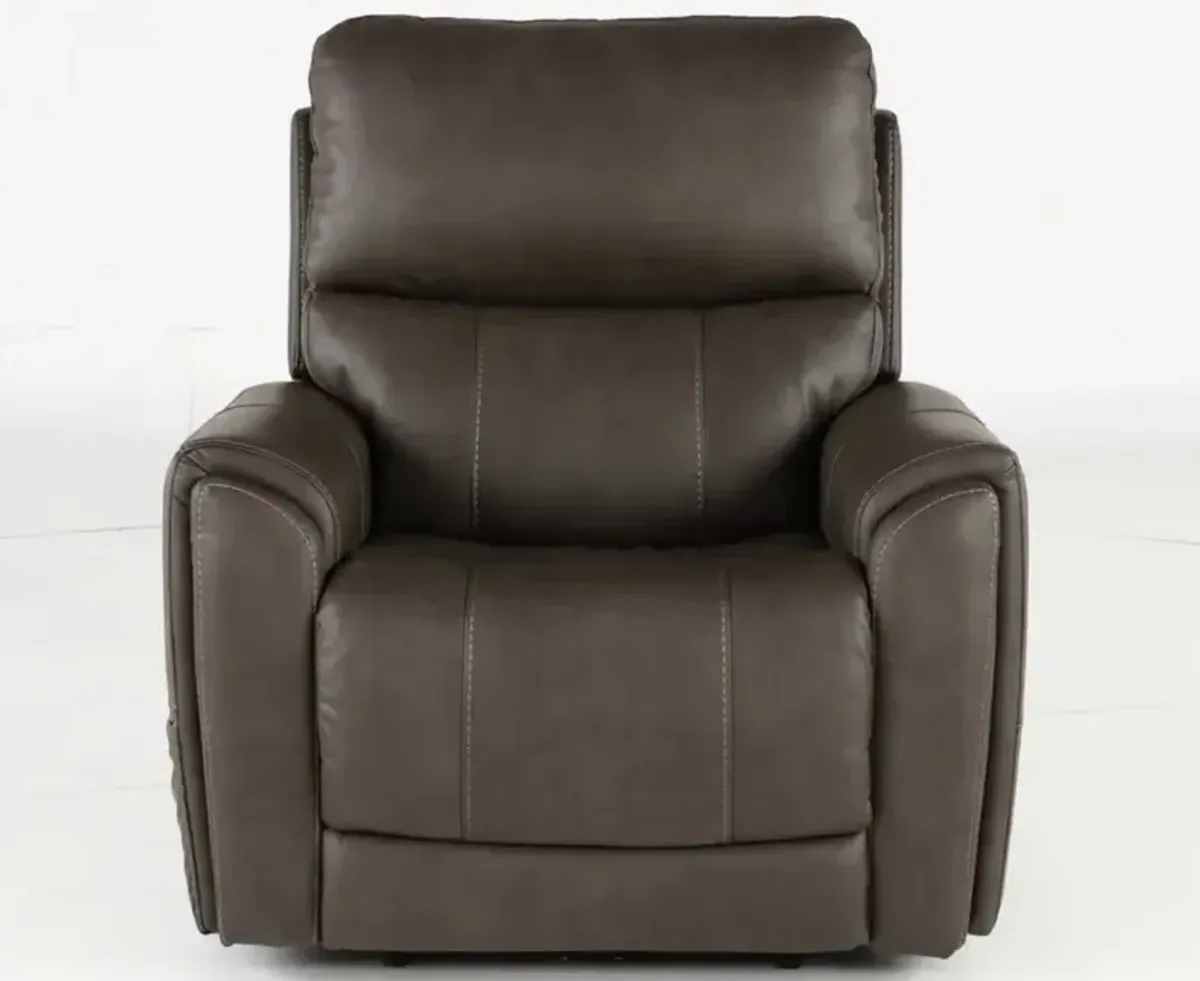 Damon Smoke Gray Power Recliner with Massage