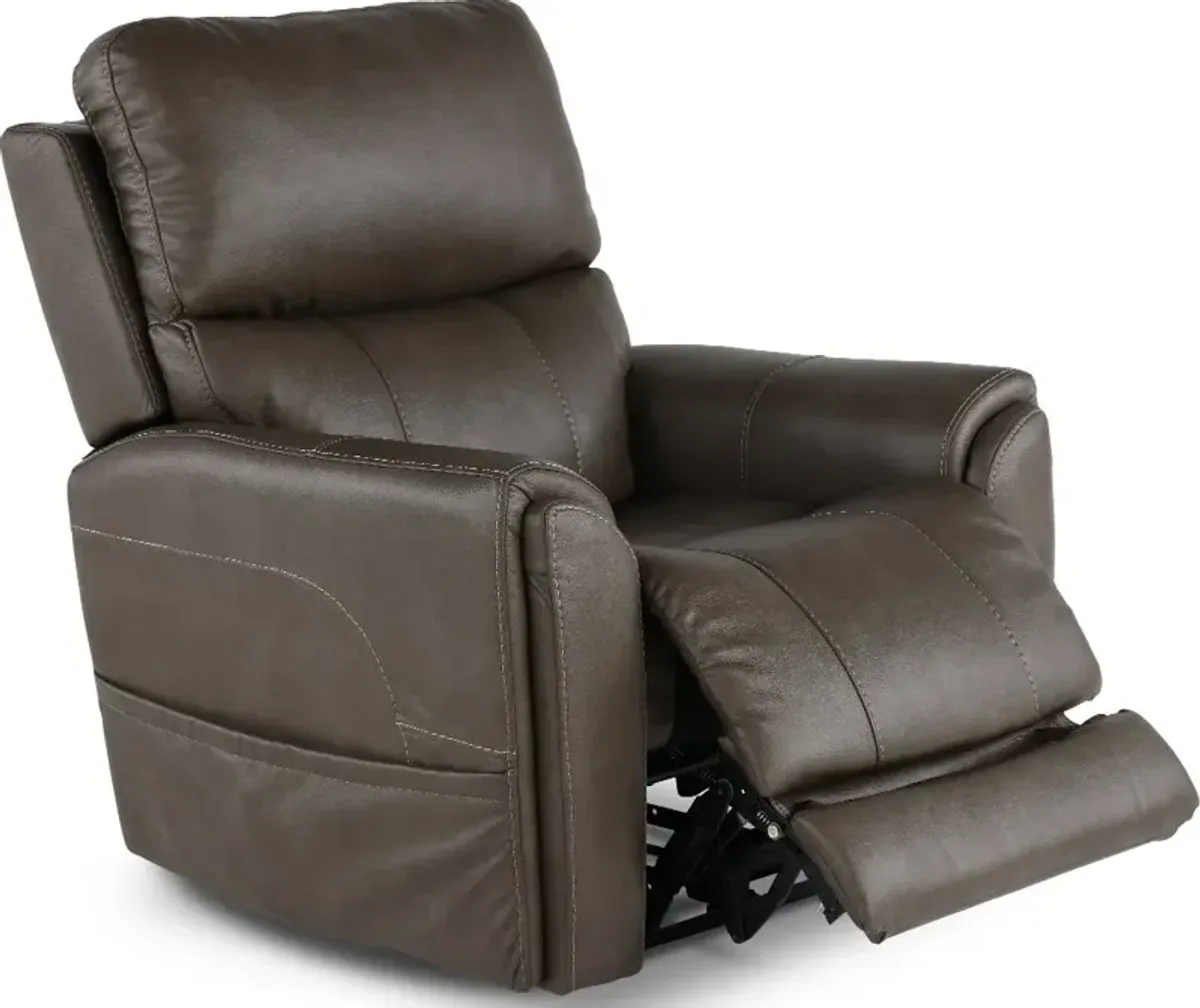 Damon Smoke Gray Power Recliner with Massage