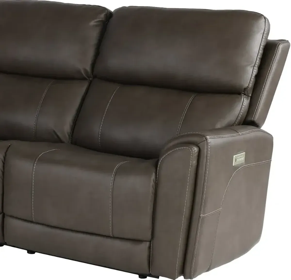 Damon Smoke Gray 6-Piece Power Reclining Sectional with Wireless...