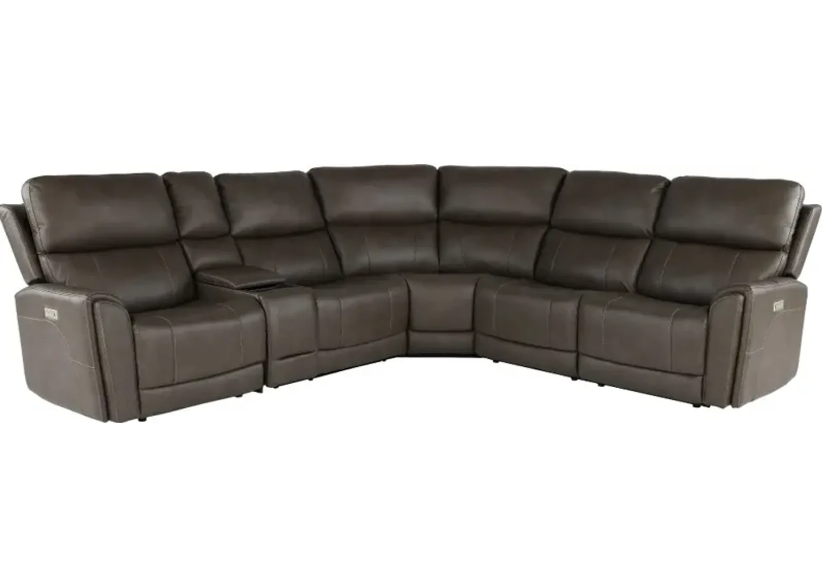 Damon Smoke Gray 6-Piece Power Reclining Sectional with Wireless...