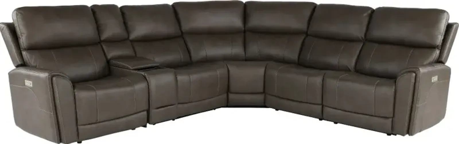 Damon Smoke Gray 6-Piece Power Reclining Sectional with Wireless...