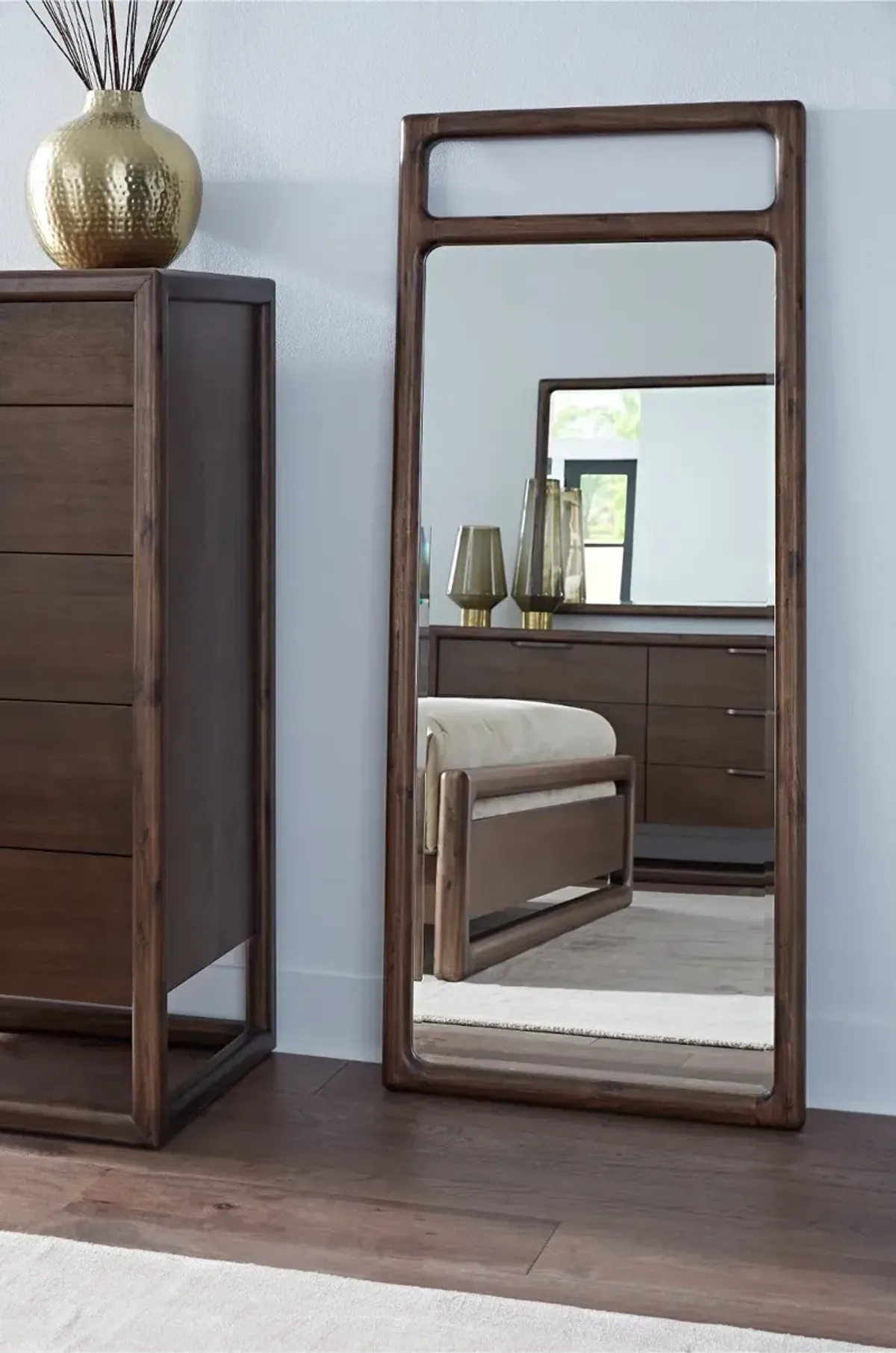 Sol Brown Floor Mirror