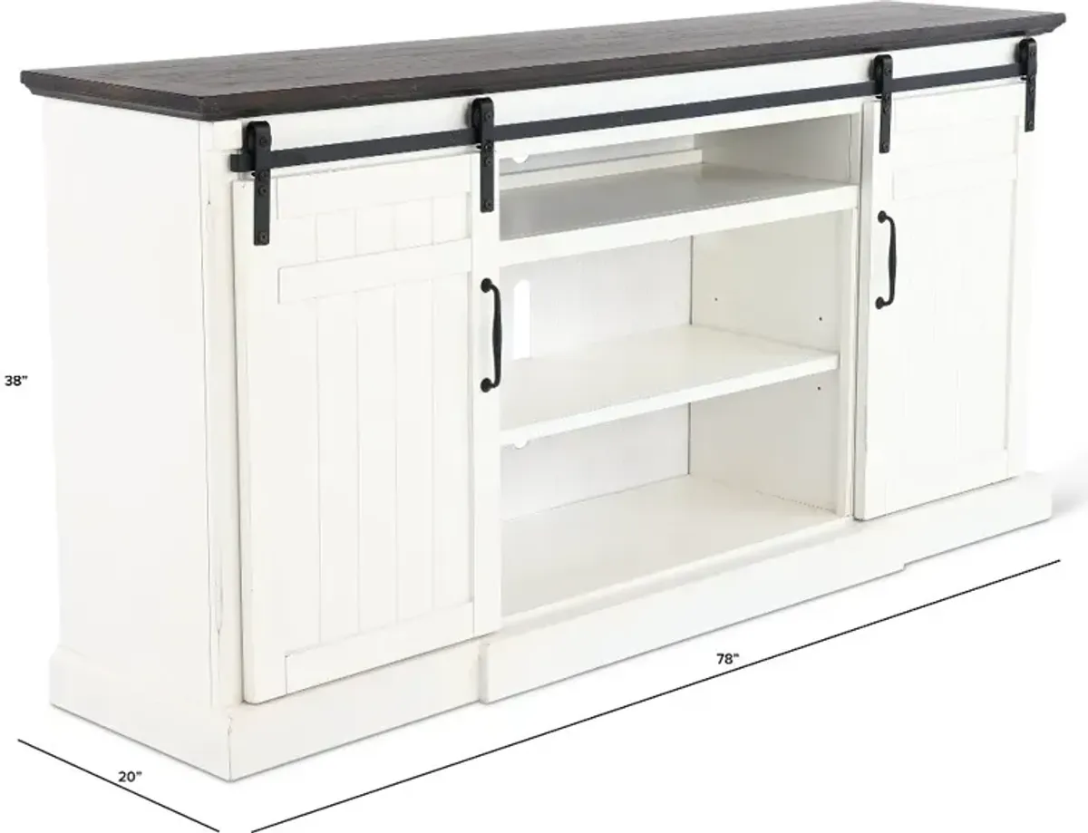 Buck White 78" TV Stand