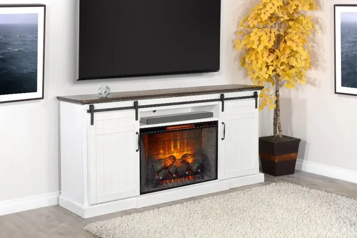 Buck White 78" Fireplace TV Stand