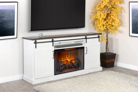 Buck White 78" Fireplace TV Stand