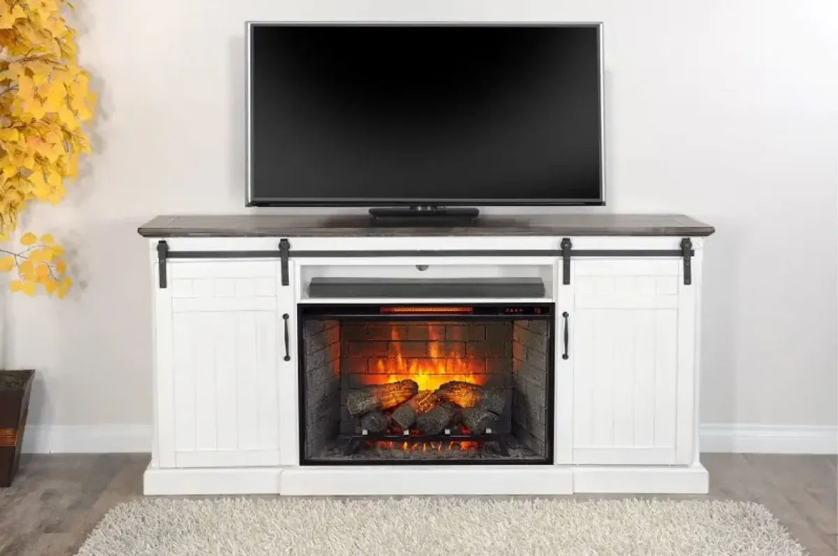 Buck White 78" Fireplace TV Stand