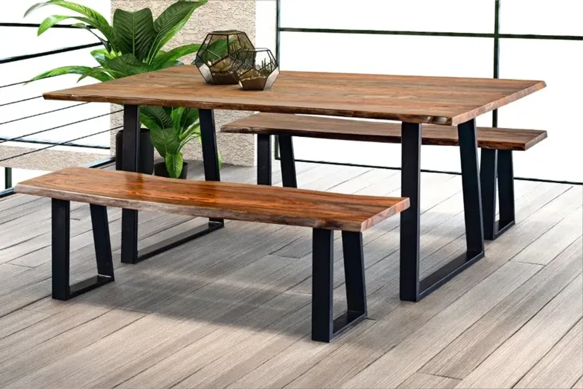 Manzanita Natural Wood and Iron 70 Inch Dining Table