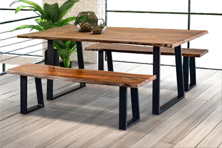 Manzanita Natural Wood and Iron 70 Inch Dining Table