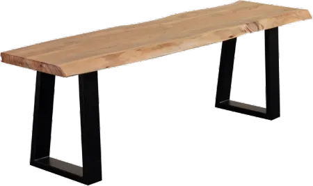 Manzanita Natural Wood and Iron Dining Bench