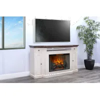 Heritage White 72" Electric Fireplace